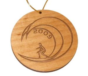 Surfer Wood Christmas Ornament