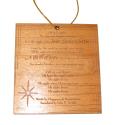 Oh Holy Night Notecard Wood Christmas Ornament