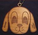Dog Wood Christmas Ornament
