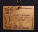 Family Beach Trip Postcard Wood Christmas Ornament