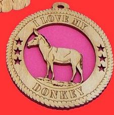 Donkey Wood Christmas Ornament