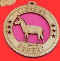 Donkey Wood Christmas Ornament