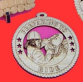 English Saddle Horse Wood Christmas Ornament