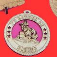 Female Barrel Racer Horse Wood Christmas Ornament
