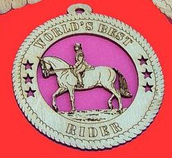 Female Dressage Horse Wood Christmas Ornament