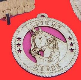 Greeting Horse Wood Christmas Ornament