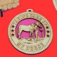 Grooming Horse Wood Christmas Ornament