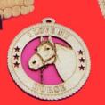 Horse Head Wood Christmas Ornament