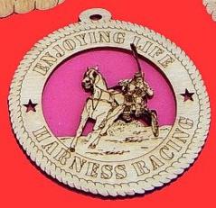 Harness Racing Horse Wood Christmas Ornament