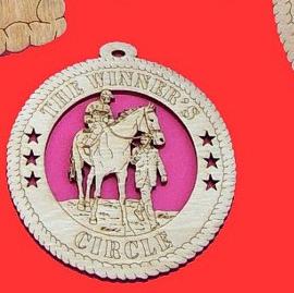 Jockey Horse Wood Christmas Ornament
