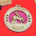 Male Bronco Rider Horse Wood Christmas Ornament