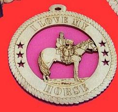 Pony and Boy Wood Christmas Ornament