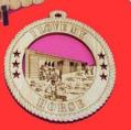 Barn and Paddocks Horse Wood Christmas Ornament