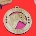 Pony Head Wood Christmas Ornament