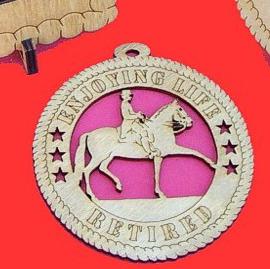 English Horse Rider Wood Christmas Ornament