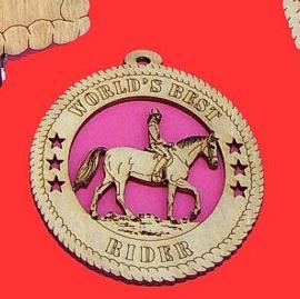 English Rider Wood Christmas Ornament