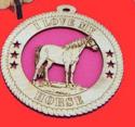 Horse Wood Christmas Ornament