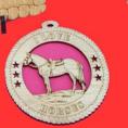 Saddled Horse Wood Christmas Ornament