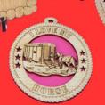 Horse Trailer Wood Christmas Ornament