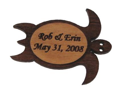 Mini Wooden Sea Turtles with Dark Body