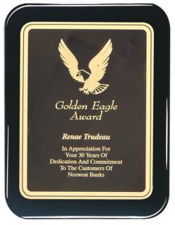 Black Piano Finish Plaques with Rounded Corner Plates
