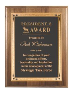 Walnut Step-Edge Plaque with Teardrop Plate