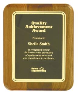 Walnut Elliptical Plaque with Rounded Corner Plates