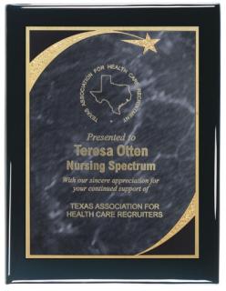 Black Piano Finish Plaques with Victory Star Plates