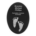 Black Granite Oval Tile - 5"x7"