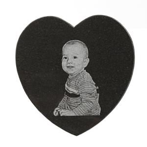 Black Granite Heart Tile - 5