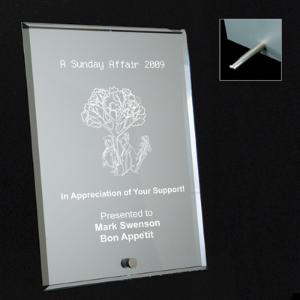 Glass Mirror Plaques with Stand - 6x8