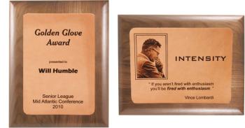 Walnut Plaque with Leather Plate