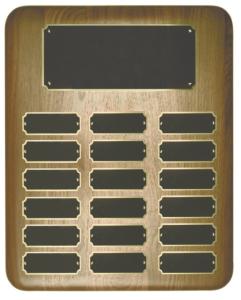 Elliptical Walnut Perpetual Plaques - 18 Plates