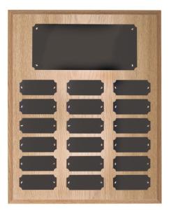 Oak Finish Perpetual Plaques - 18 Plates