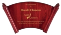 7 1/2 x 13 1/4" Rosewood Piano Finish Scroll Plaque