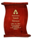 9 1/2 x 12" Rosewood Piano Finish Scroll Plaque 