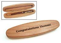 maple laser engraved pen set box