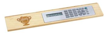 Wood Desk Ruler with Calculator