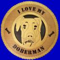 Doberman Uncropped Dog Wall Tribute