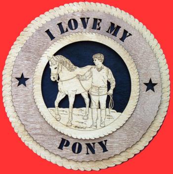 Boy Walking Horse or Pony 3D Wood Wall Clock
