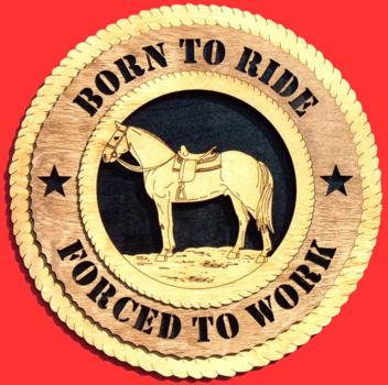 Saddled Horse 3D Wood Wall Clock