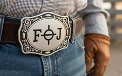 custom belt buckles with brand