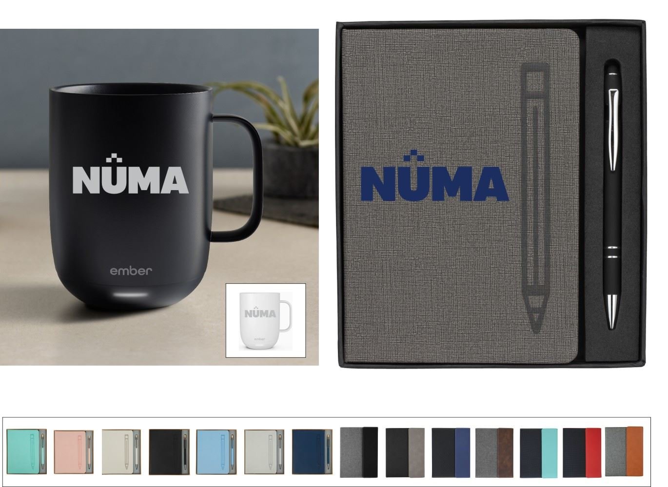 Laser Engraved Ember Mug and Notebook Gift Set