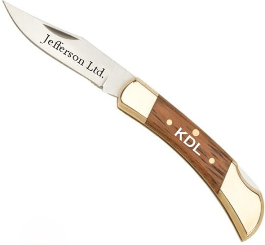 3" Lockback Wood Handle Knife with Brass Bolster