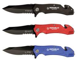 Bison River Customized Aluminum Rescue Knife, 3.5" Blade