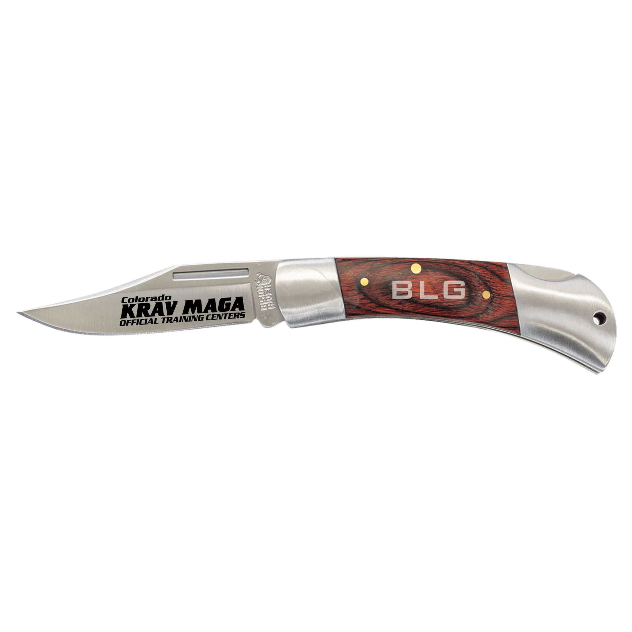 Bison River Personalized Wood Knife, 2.6" blade