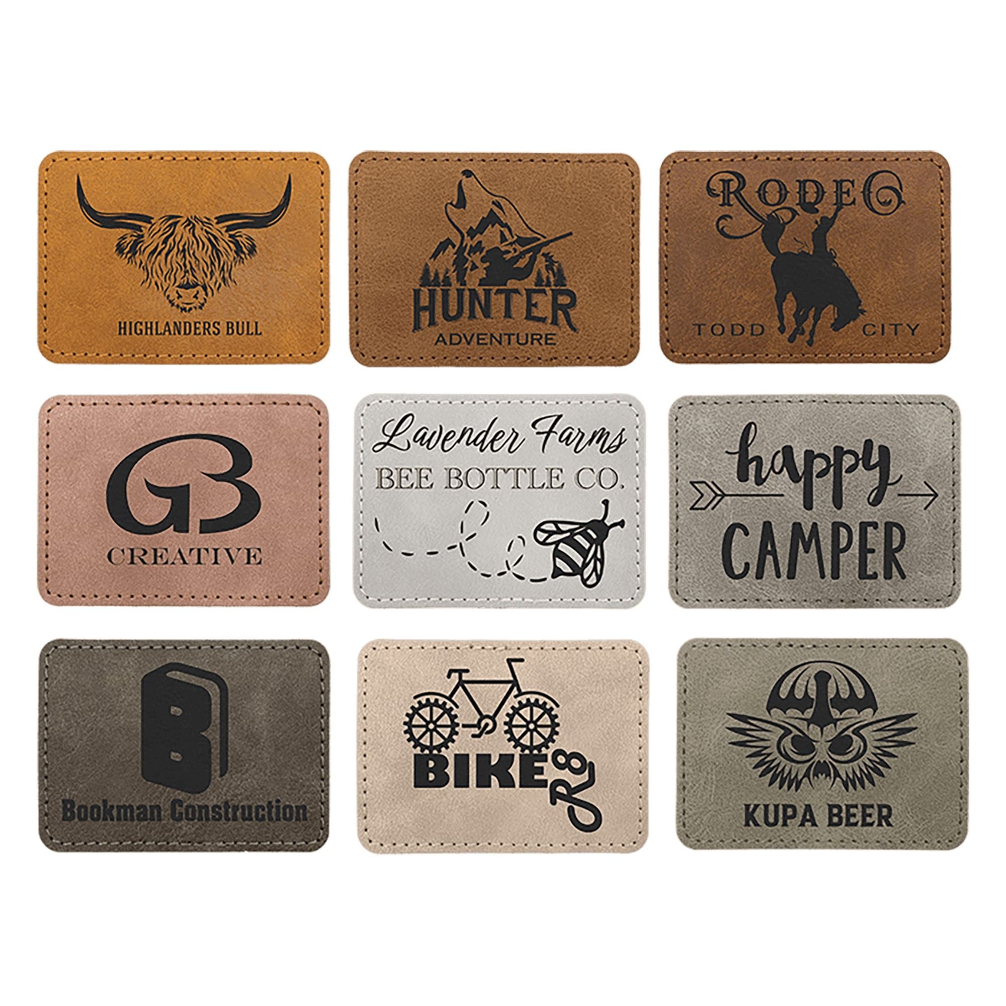 Custom Laserable Leather Patch - Rectangle 3.5x2.5 | Lazer Designs
