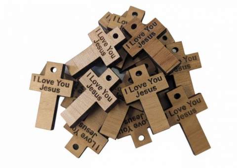 Wood Cross Pocket Tokens - Latin