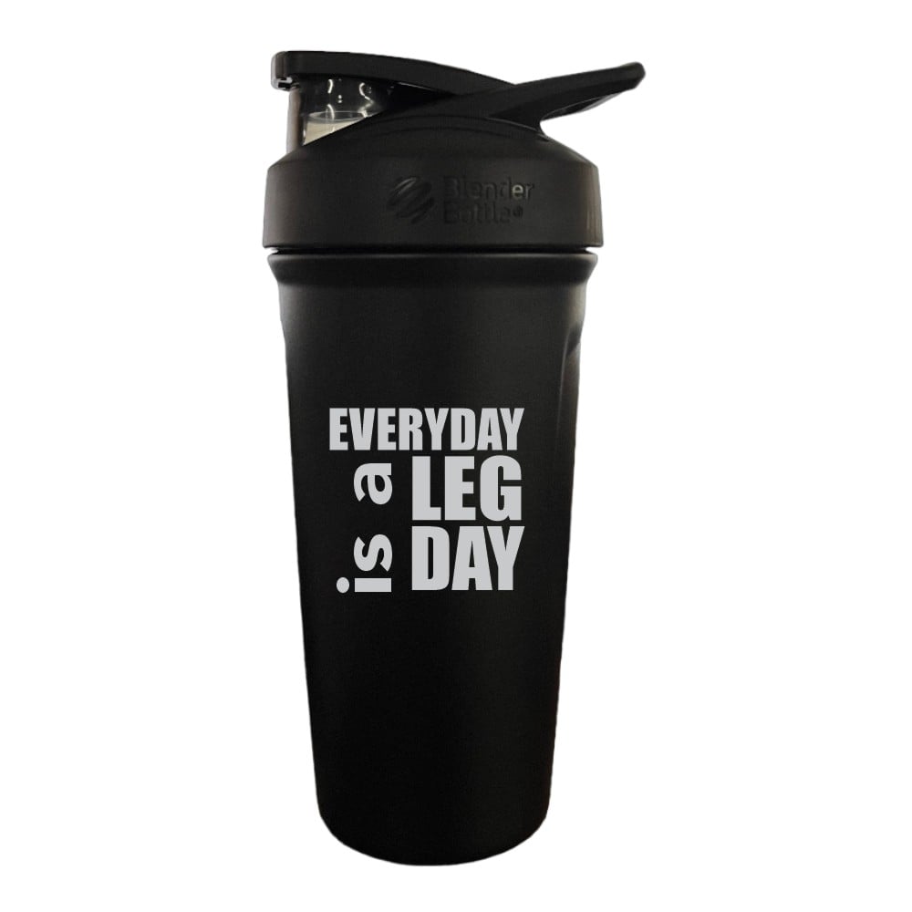 Pre Workout Bottle, Stainless Steel Blender Bottle, Gym Motivation Every Day is a Leg Day