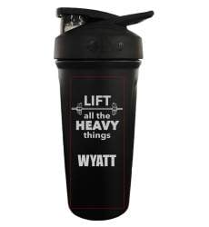 Insulated Shaker Bottle for Protein and Smoothies with Motivational Quote Lift all the heavy things